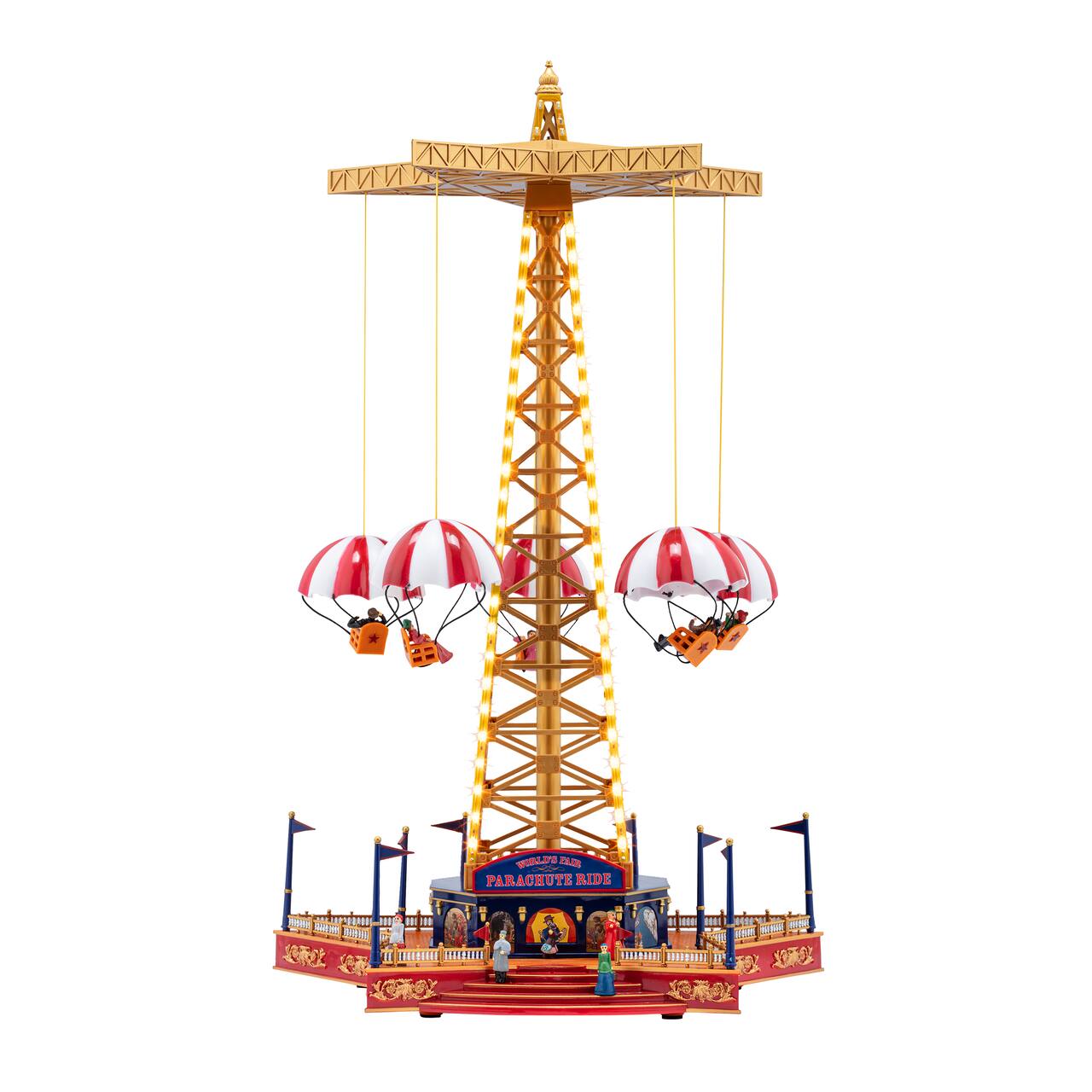 90th Anniversary Collection 18.5" Animated & Musical LED World's Fair Parachute Ride Accent